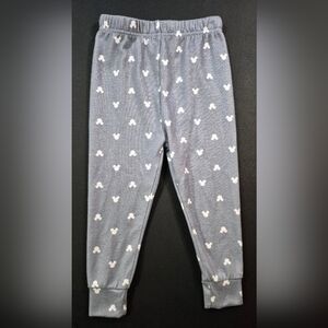 Disney Toddler Cuffed Pajama Pants With White Mickey Mouse Head Print Sz US 18M